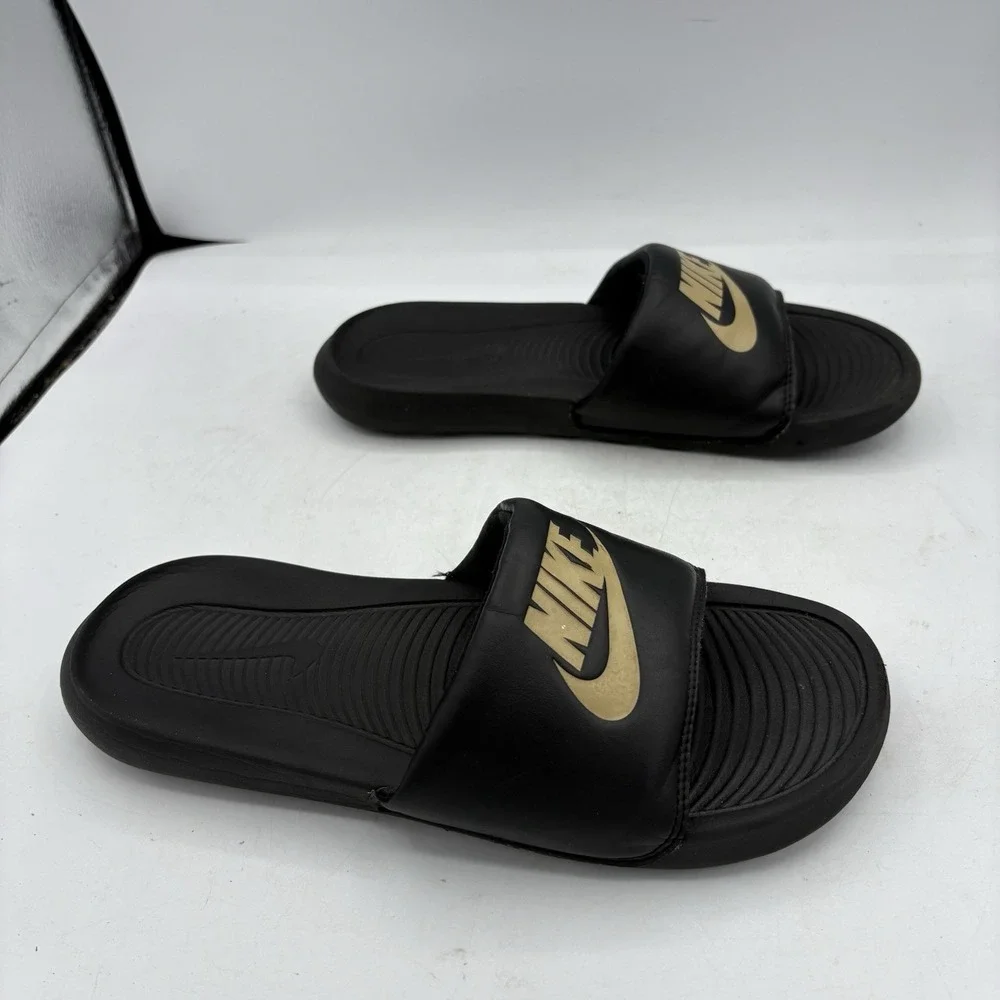 Nike Sandals Mens Size 8 Victori One Slides Black Shower‎ Flip Flop